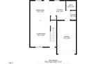 First-floor plan featuring a living room, dining area, kitchen, laundry, bathroom, and garage at 1743 Longshadow Dr, Burlington, NC 27217