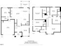 Detailed floor plan showcasing layout of the rooms, including dimensions and features, of the two story house at 300 Scotland Dr, Youngsville, NC 27596