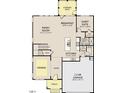 Layout featuring a kitchen, breakfast nook, Gathering room, dining area, garage, and guest suite at 1609 Malcus Ct # 67, Fuquay Varina, NC 27526