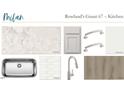 Kitchen sample featuring white counters, white backsplash and gray cabinets with nickel pulls at 1609 Malcus Ct # 67, Fuquay Varina, NC 27526