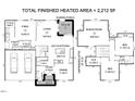Floor plan showing the layout of a two-story home, including rooms, dimensions, and square footage at 20 Paddy Ln, Youngsville, NC 27596