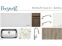 Kitchen finishes featuring white countertops, tile backsplash, wood cabinets, and stainless steel sink at 4317 Emeline Way # 12, Fuquay Varina, NC 27526