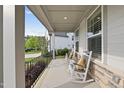 Relaxing front porch with rocking chairs, offering a charming outdoor seating area at 1309 Magnolia Gln Cir, Wake Forest, NC 27587
