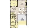 First floor layout showing a kitchen, Gathering room, guest bedroom, and a two-car garage at 1405 Malcus Ct # 59, Fuquay Varina, NC 27526