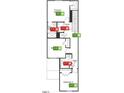 Second floor architectural design layout featuring 3 bedrooms, 2 baths, laundry, and linen closet at 2027 Oakdale Dr, Durham, NC 27703