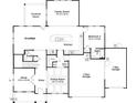 First floor plan featuring a kitchen, Gathering room, dining room, study, powder room, and a two-bay garage at 264 Alden Way, Angier, NC 27501
