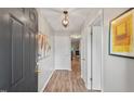 Welcoming foyer with wood-look flooring and an inviting view into the home at 35 Stonewall Way, Durham, NC 27704