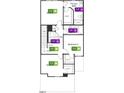 Second-floor layout showcases a Primary suite, two additional bedrooms, laundry and a shared bath at 520 Sunset Lake Dr, Durham, NC 27704