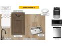Kitchen materials showcasing Aristokraft Benton Burlap cabinets and stainless appliances at 520 Sunset Lake Dr, Durham, NC 27704