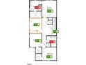 Second floor offers primary bedroom, two bedrooms and bathrooms with linen closet at 522 Sunset Lake Dr, Durham, NC 27704