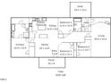 Detailed floor plan showcasing the layout of the home with dimensions for each room and total square footage at 168 Hoss Ridge Ln, Dunn, NC 28334