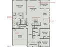 Detailed floor plan showcasing the layout and dimensions of the home's interior spaces at 445 Olivia Crossing Ct # 22, Four Oaks, NC 27524