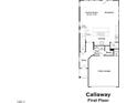 Callaway First Floor Plan showcases the layout of the entry, kitchen, Gathering room, breakfast, mud room, and 2 bay garage at 1024 Channel Drop, Zebulon, NC 27597