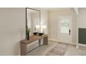 Bright entryway featuring a mirror, table, and neutral decor at 109 Moonflower Ln # Homesite 260, Wilson's Mills, NC 27520