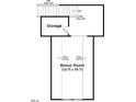Schematic shows the bonus room, stairs, and storage space at 214 Alden Way, Angier, NC 27501