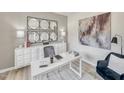 Stylish office space featuring a modern desk, comfortable seating, and sophisticated decor at 701 Deschutes Dr, Garner, NC 27529