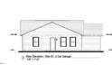 Detailed blueprint of the home's rear elevation, displaying window placement and architectural dimensions at 2555 Whitetail Rd, Nashville, NC 27856