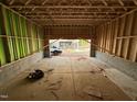 Interior view of new construction garage at 1523 1/2 Sunrise Ave, Raleigh, NC 27608