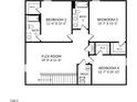 Upstairs floor plan featuring 3 bedrooms, 2 bathrooms, and a flex room at 227 Macon Lake Drive # 26, Apex, NC 27523