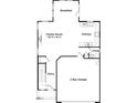 Layout of first floor showing entry, garage, kitchen, breakfast, powder room and Gathering room at 230 Steel Spring Rd # 49, Angier, NC 27501