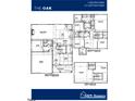 Detailed Oak floor plan showing the layout of the first, second and third floors at 188 Landon Ridge, Sanford, NC 27330