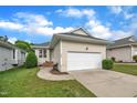 Beautiful home exterior with well-manicured lawn, attached garage, and a welcoming entrance at 1933 Castle Pines Dr, Raleigh, NC 27604