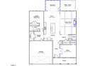 The first floor plan featuring eat-in kitchen, Gathering room, guest bedroom, garage, and office at 75 N Black Walnut Dr # 189, Garner, NC 27529