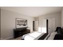 Bright bedroom with a large bed, dresser, and a modern artwork at 269 Deer Tail Ln # 44, Fuquay Varina, NC 27526