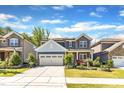 Charming two-story home with stone accents, red shutters, landscaped yard, and a two-car garage at 2217 Holtwood Way, Apex, NC 27523