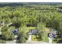 Beautiful aerial view of a home nestled among lush greenery, showcasing its expansive surroundings and neighborhood setting at 1723 River Club Way, Franklinton, NC 27525