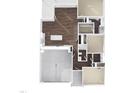 Modern floor plan featuring an open-concept living area, a kitchen island, and multiple bedrooms with walk-in closets at 161 Tupelo Dr, Spring Hope, NC 27882