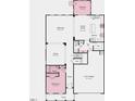 Layout of the first floor with a gathering room, kitchen, dining area, and garage at 204 Seagraves Creek Ln, Holly Springs, NC 27540