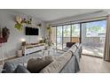 Cozy living room showcasing a sectional sofa, TV, and sliding glass doors leading to outdoor area at 500 Umstead Dr # 103C, Chapel Hill, NC 27516
