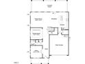 Layout of the home's first floor includes the kitchen, breakfast area, Gathering room, dining room, office, and garage at 199 Sugar Pine Drive, Franklinton, NC 27525