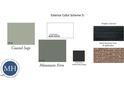 Exterior color scheme featuring coastal sage siding and charcoal shingles at 368 Chesapeak Commons St # 132, Garner, NC 27529