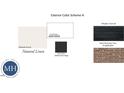 Exterior color scheme featuring natural linen siding, snow white trim, and black magic door at 372 Chesapeak Commons St # 131, Garner, NC 27529