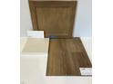 Sample of home materials featuring wood floors, cabinet door, counter top and backsplash at 372 Chesapeak Commons St # 131, Garner, NC 27529