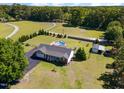 Expansive lot with above ground pool, detached shed, and long private driveway at 198 Fore View Ln, Sanford, NC 27332