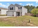 Inviting two-story home with well-maintained lawn and a two-car garage, perfect for Gathering living at 3040 Varcroft Rd, Knightdale, NC 27545