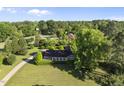 Desirable home surrounded by lush greenery, a curved driveway, and mature trees providing a private and serene setting at 9 Lakeview Dr, Sanford, NC 27332