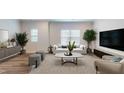 Cozy living area featuring modern furniture and neutral color palette at 1314 Rosepine Dr, Cary, NC 27519