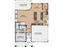 First floor plan featuring open layout, kitchen, Gathering room, and 2-car garage at 1891 Ballard Rd # 192, Fuquay Varina, NC 27526