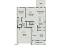 First floor plan featuring a Gathering room, kitchen, dining room, and garage at 241 E Victory View Ter, Smithfield, NC 27577
