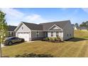 Charming single-Gathering home with a gray exterior, well-maintained lawn, and a two-car garage at 36 High View Ct, Fuquay Varina, NC 27526