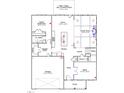 Spacious first-floor plan featuring an eat-in kitchen, Gathering room, office, guest bedroom, and garage at 55 Guardian St, Youngsville, NC 27596