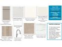 Floorplan and design selections for the new home including kitchen countertop, backsplash, and bathroom countertop samples at 1248 Randwick Valley Ct, Zebulon, NC 27597