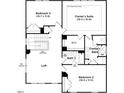 Second-floor plan showcases the owner's suite, bathroom, loft, and bedrooms with bath and WIC at 1036 Channel Drop Lp, Zebulon, NC 27597