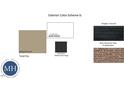 Exterior color scheme featuring Tuscan Clay siding, Bessemer Gray brick, and Snow White trim for a sophisticated look at 335 Chesapeake Cmns St # 107, Garner, NC 27529
