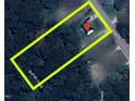Aerial shot of the property showing boundary lines near Buffalo Creek and Grange Dr at 106 Grange Dr, Wendell, NC 27591