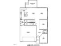 Lower level floor plan showing the kitchen, dining, Gathering, den, garage, foyer, and mud room at 633 Conover Rd, Durham, NC 27703